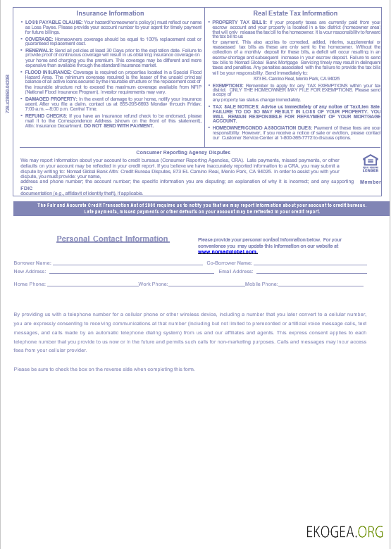 Relevé hypothécaire de la banque USA Nomad Global aux formats Word et PDF, 3 pages 3